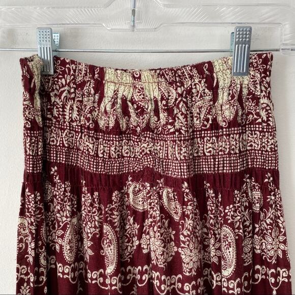 Elephant Burgundy Ruched Waist Harem Pants Small - Picture 3 of 8